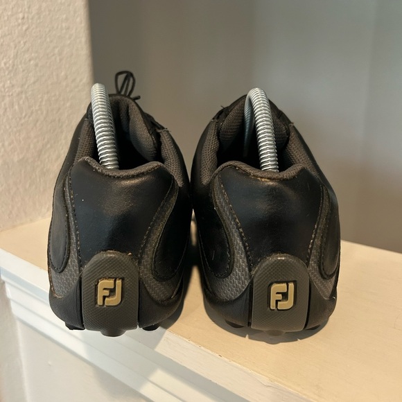 FootJoy Golf Shoes Mens 8 Superlites Black Lace Up Soft Spike Cleats - Picture 6 of 11